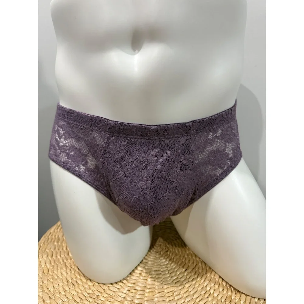 Cosabella Men's Never Say Never Comfort Micro Lace Brief Himalayan Sky XL